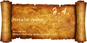 Hatala Andor névjegykártya