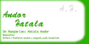 andor hatala business card